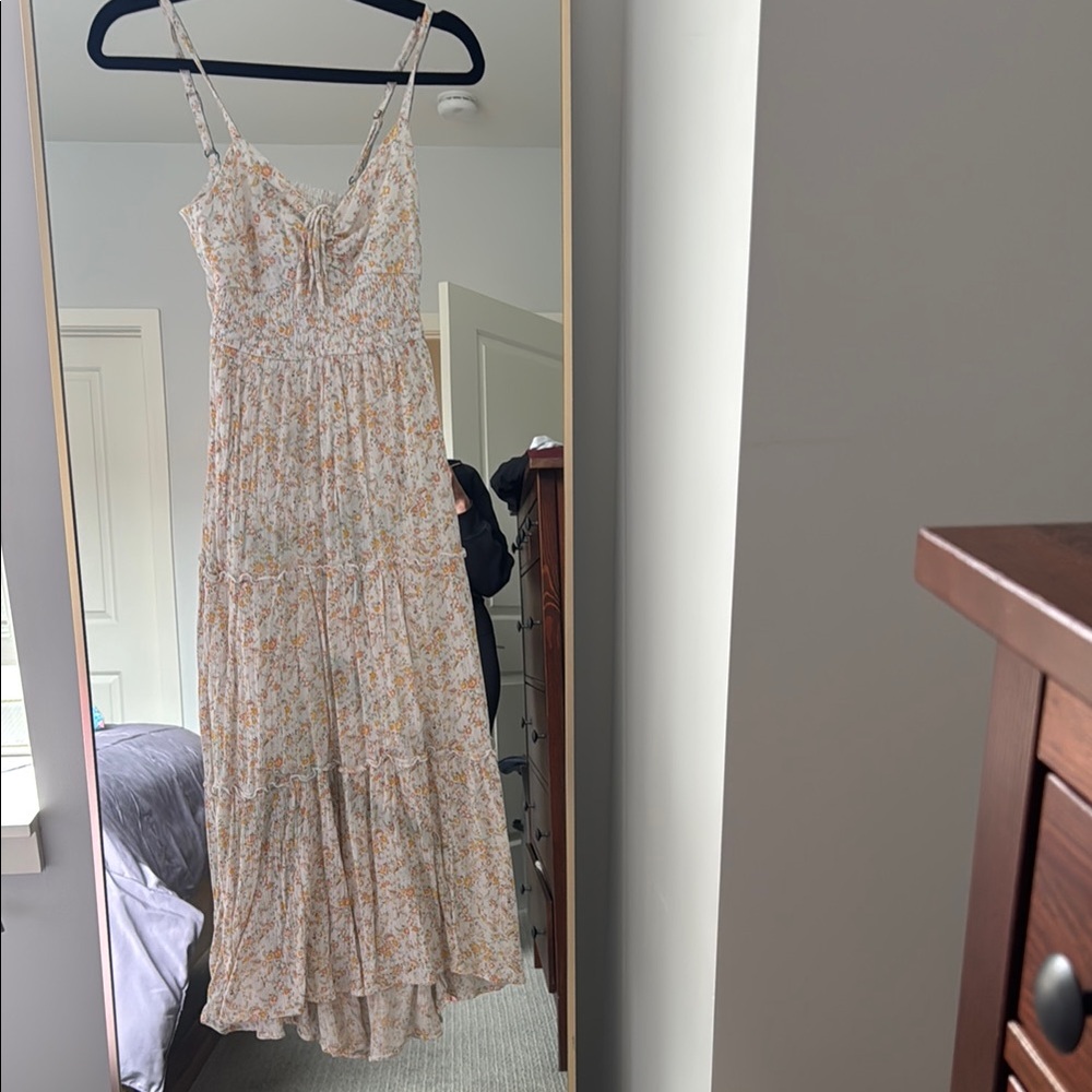 Hollister Pink Tiered Ruffled Maxi Dress